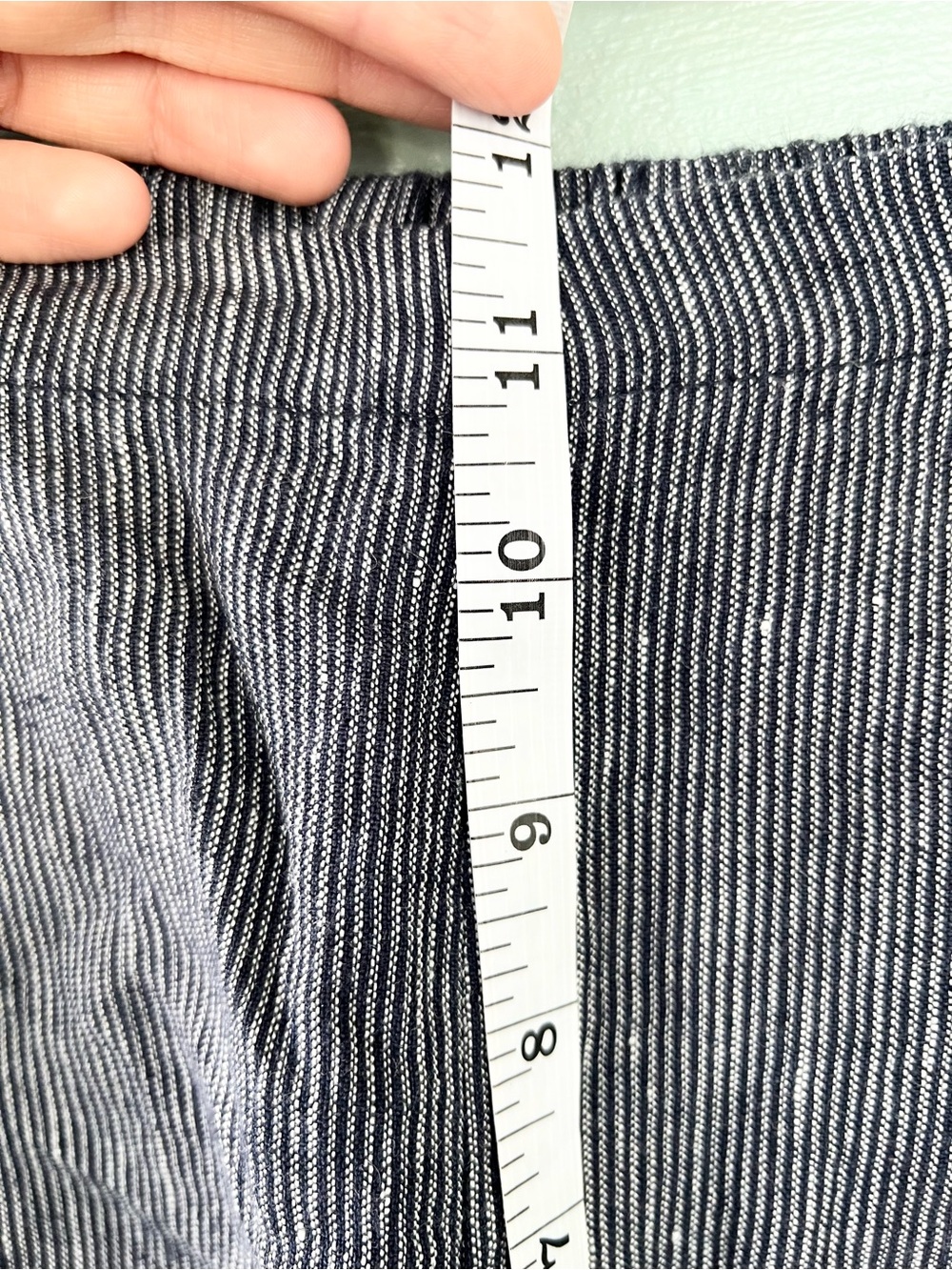 Flax NEW 100% linen blue stripe elastic waist pull on pants coastal size small - Picture 7 of 7